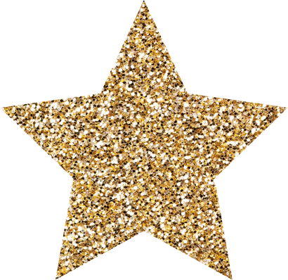 Glittery Golden Christmas Star Cutout